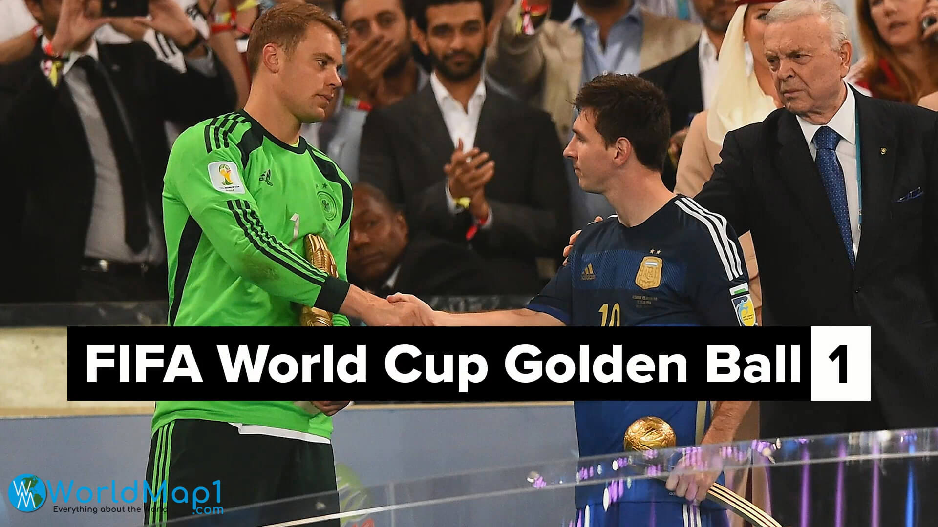 Messi gewinnt 1 Mal den Goldenen Ball der FIFA-Weltmeisterschaft